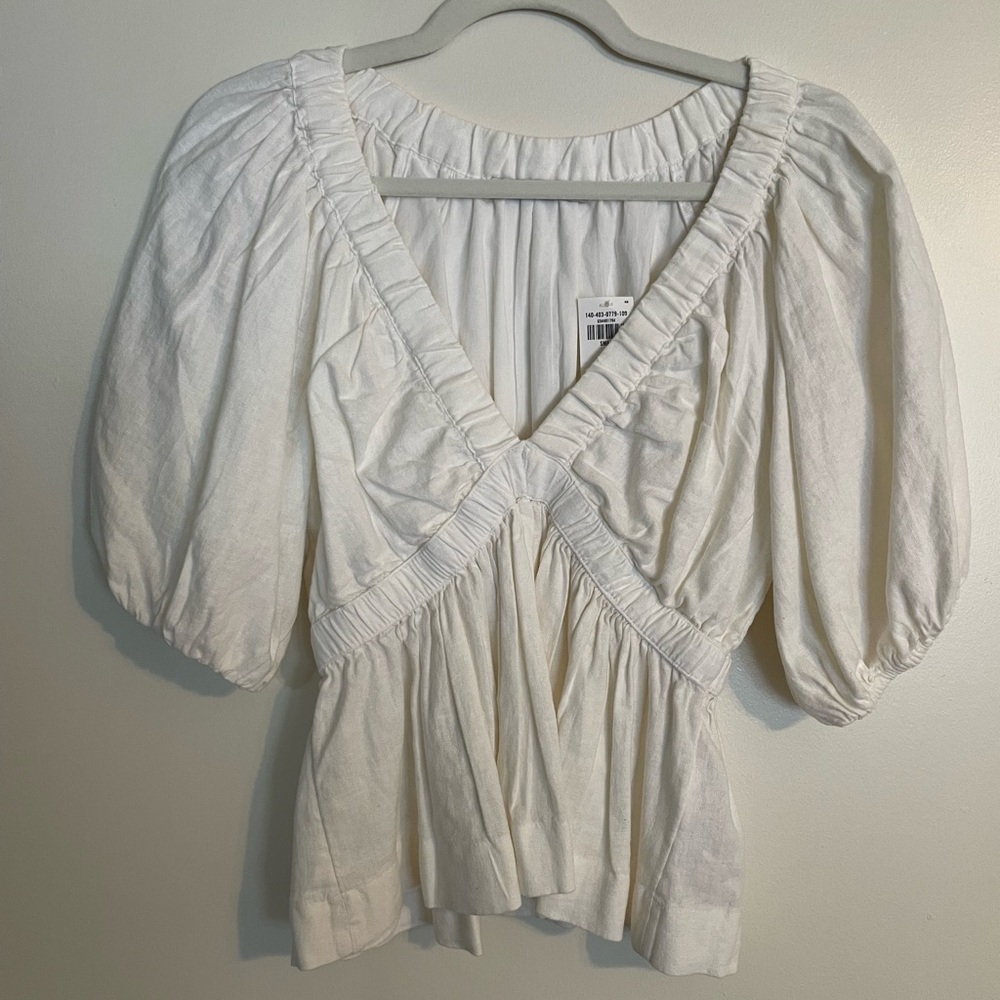BNWT Abercrombie & Fitch Linen-Blend Plunge Top
